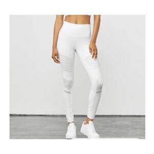 Alo Yoga High-Waisted Moto Leggings, Women’s M White Leggings MSRP $128
